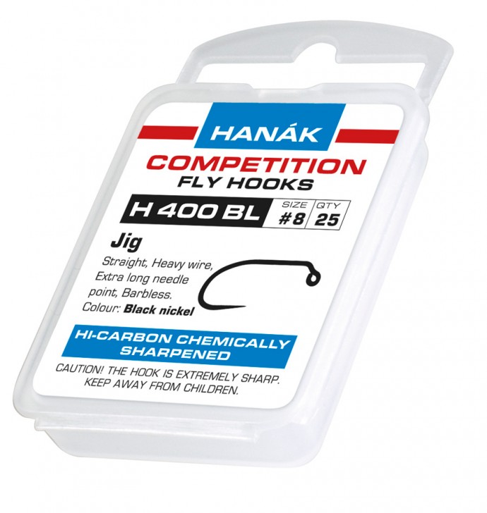 Hooks Hanak Competition Czech Nymph Barbless Black Nickel, 4,90 €